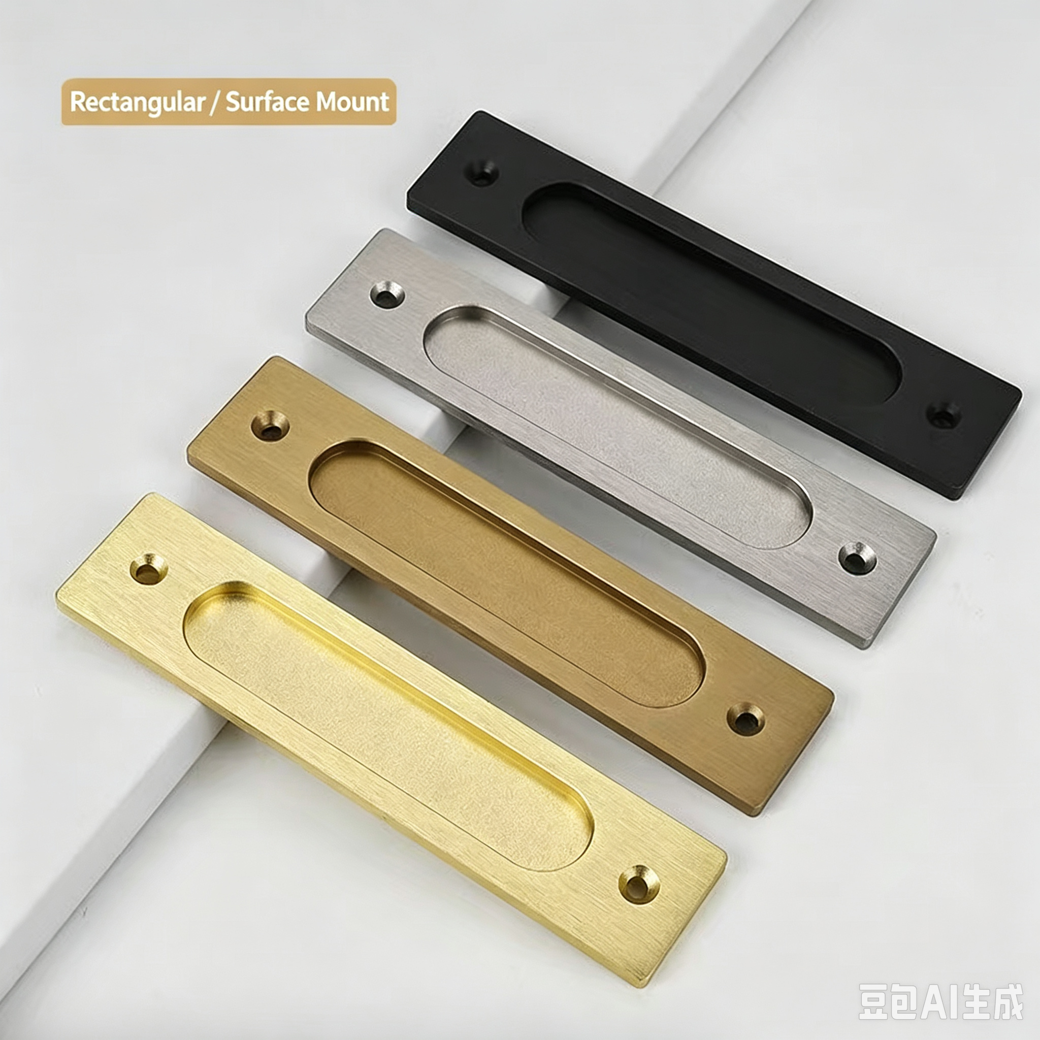 Aluminum Alloy Invisible Embedded Adjustable Handle for Kitchen Dresser Drawers Cabinet Doors-Modern Square Design Antirust
