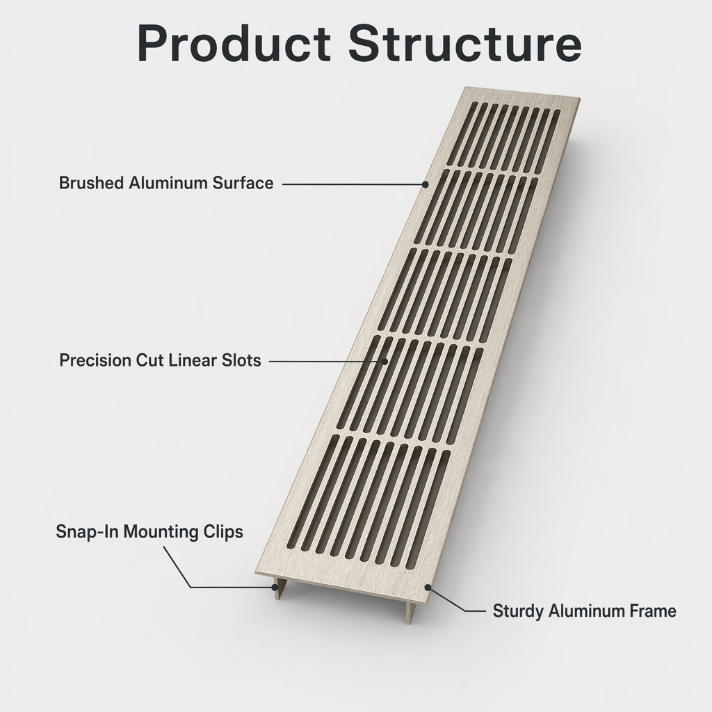 LIKA LK003 Cottage Natural Aluminum Hexagonal Vent Grille Kitchen Cabinet 100 X 100 mm Basement Garage Air Intake Storage Panel