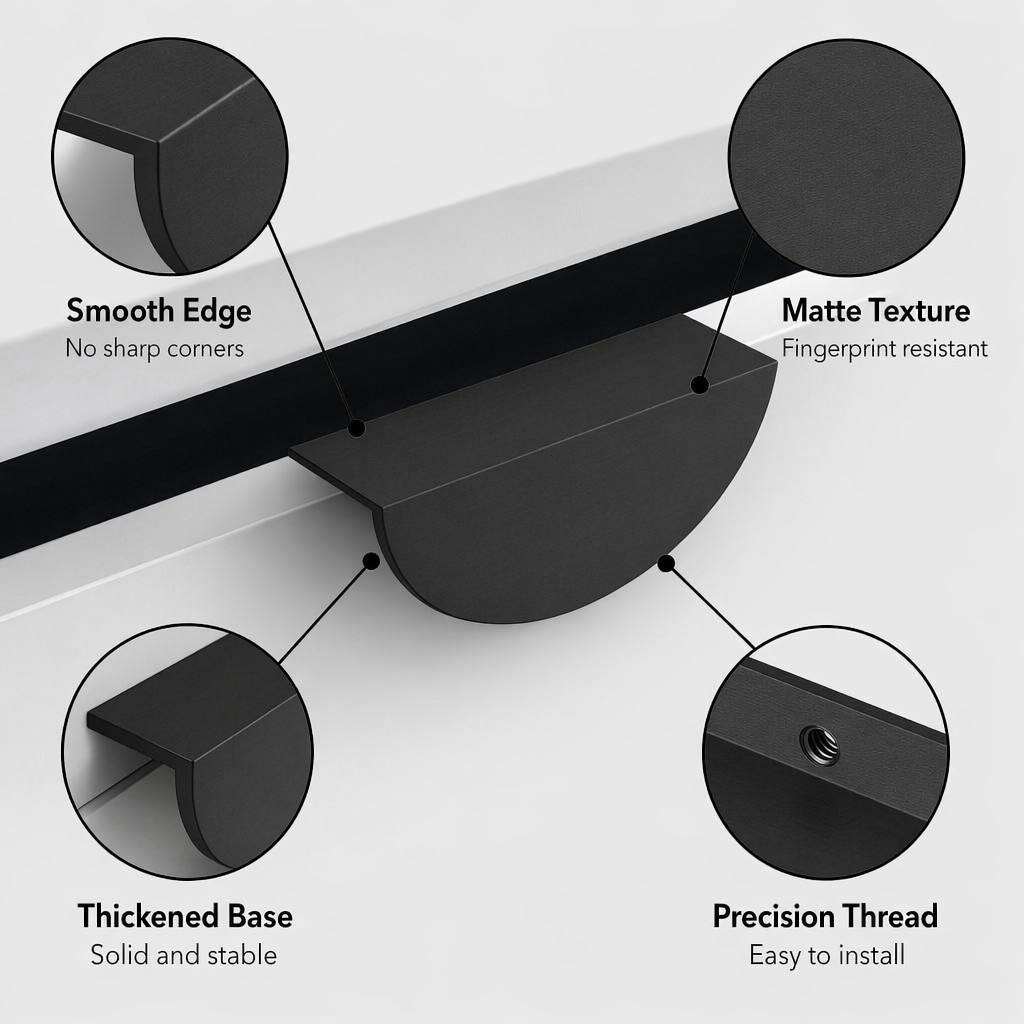 Modern Square Aluminum Kitchen Cabinet Drawer Handle 128mm Durable Eco-Friendly Multi-Function Easy Install Rust Resistant Condo