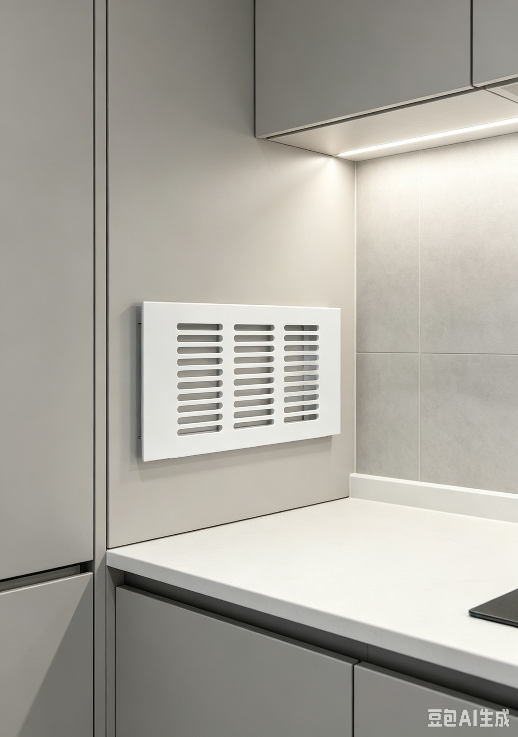 Streamlined Matte Aluminum Diamond Kitchen Cabinet Ventilation Grille 300mm Heat Resistant Odor Control Draught Door Panel LIKA